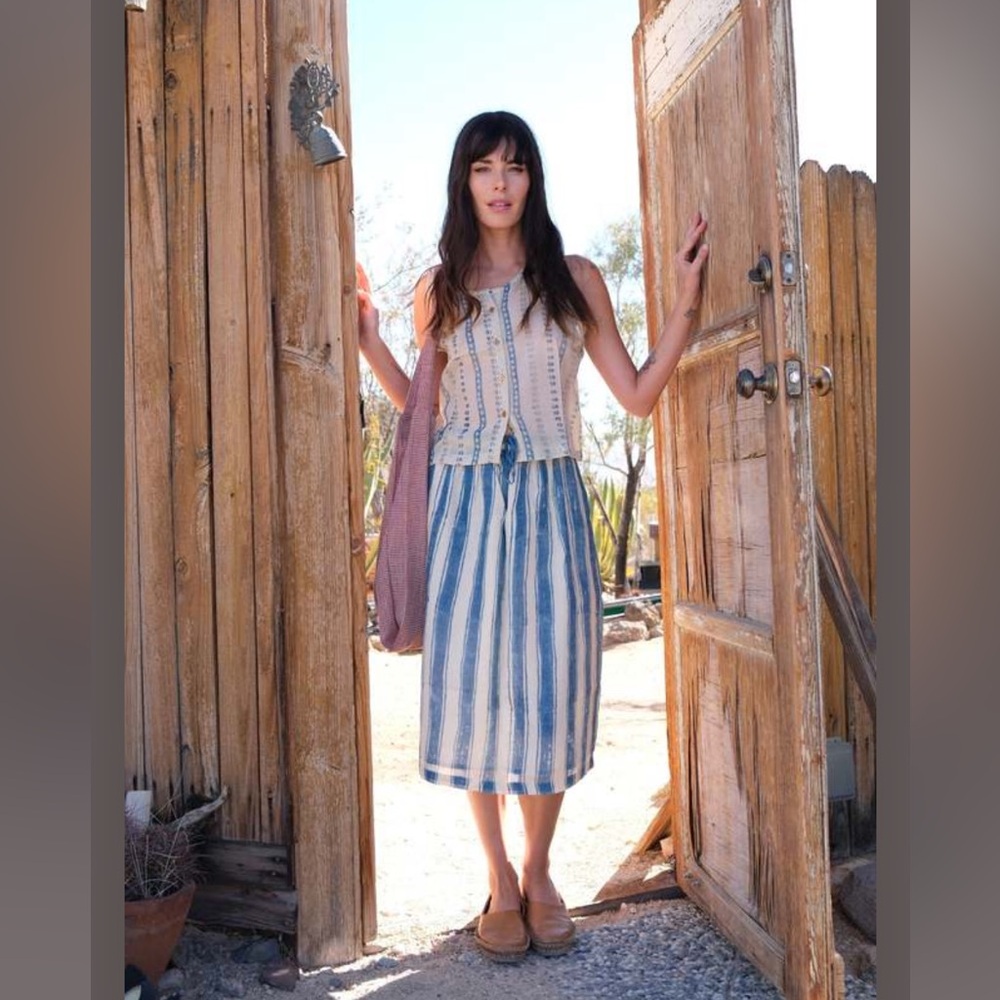 World of Crow Indigo Bliss Stripe Skirt